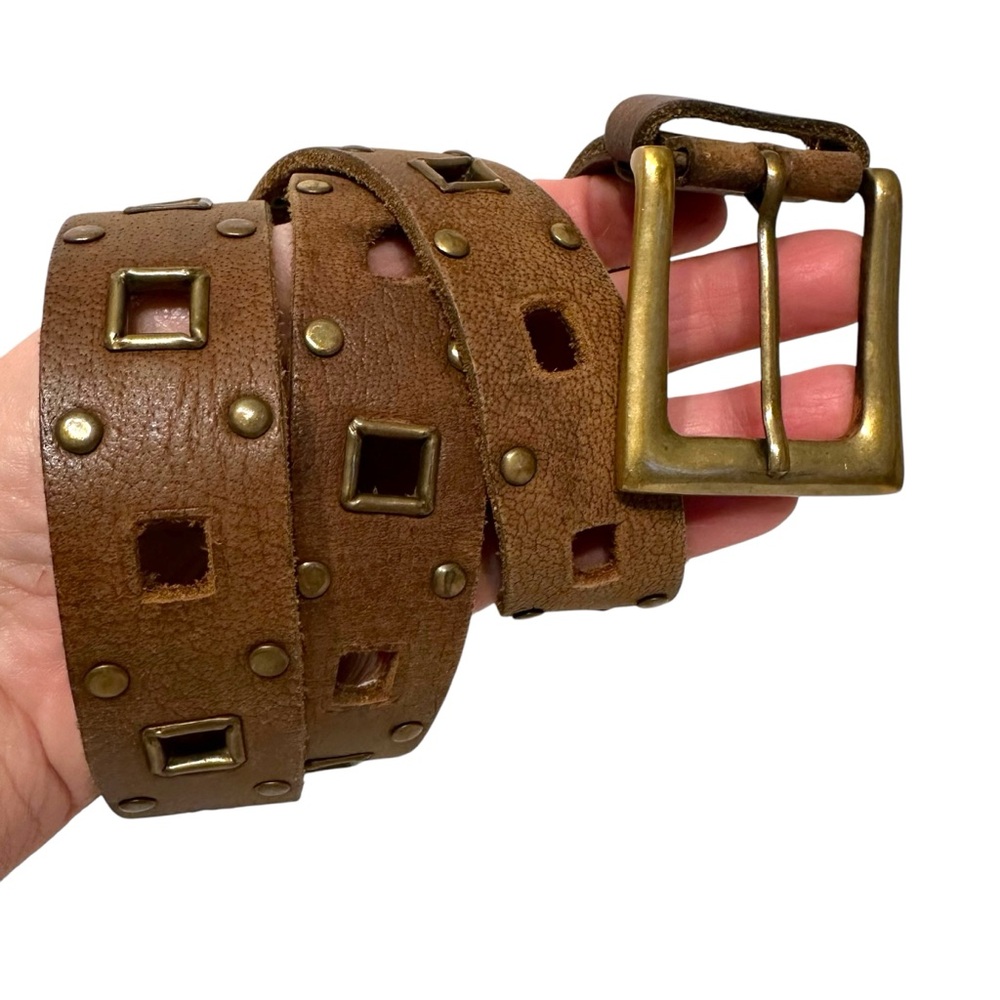 Distressed Funky Leather Belt XL